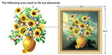 Diamond Mosaic Sunflowers 5D Round Rhinestones DIY Smiling Sunflower Diamond Painting Cross Stitch Diamond Embroidery