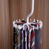 Neck Tie Holder Space Saving Multifunction 1 PC Plastic 20 Hooks 360 Degree Rotating Belt Rack Neck Tie Hanger