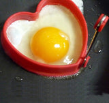 Brand heart shape Silicone Egg Mold Egg Omelette device Cooking Tool Mould with Metal Handle