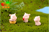 2pcs/lot Piggy Story Micro Landscape Resin Crafts Small Decoration Keychain Accessories Dolls 12 Zodiac Pigs