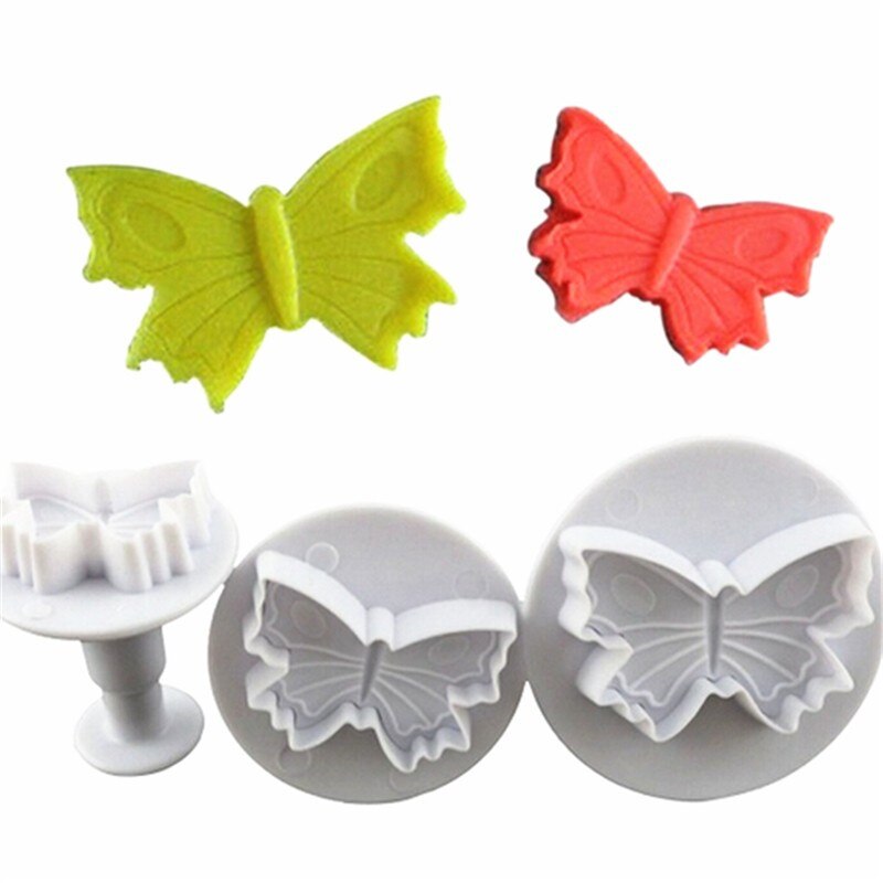 Butterfly Shape 3 pcs/Set Cookie DIY 3D Cute Animal Plastic Fondant Cake Butterfly Cookie Cutter Secondary image