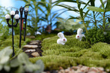 XBJ101 Mini 8pcs Red and white rabbit decor supplies moss micro landscape deco  Garden deco Creative handicrafts