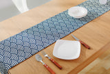 HELLOYOUNG Japan Style Fan Pattern Cotton Linen Table Runner Geometric Tablecloths Home Restaurant Banquet Party Decor 3 Size