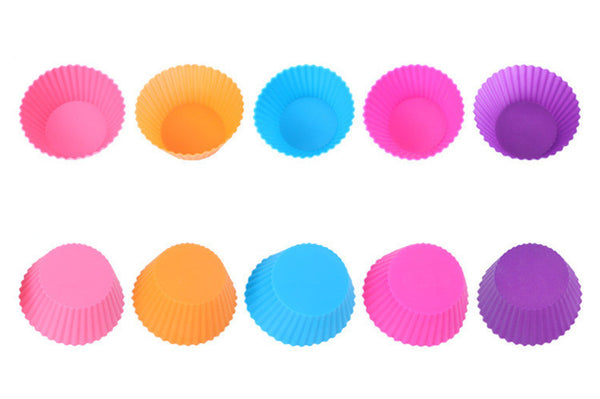 Muffin Cupcake Silicone Cups 12pcs/lot Round For Muffin Cupcake DIY Baking Fondant Muffin Cake Cups Molds Free Shipping