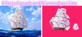 DIY 5D Diamond Embroidery Sailboat At Sea Round Diamond Painting Cross Stitch Kits Mosaic Painting Home Decoration