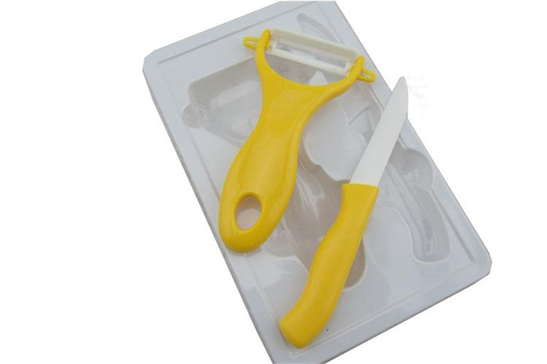 New arrival guaranteed 100% Ceramic kitchen tools for gift, fruit knife with peeler,2 in 1 color box packing