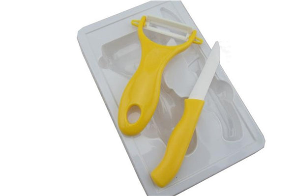 New arrival guaranteed 100% Ceramic kitchen tools for gift, fruit knife with peeler,2 in 1 color box packing
