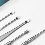Stainless Steel Portable Spiral Choose Ear Wax Health Stick Cure Cleaner Cleaning Kit Ear Care Removal Tools 5 Pcs / Lot