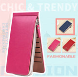 Woman wallet card bag European&American style High quality leather Card & ID Holders Long zipper wallet clip