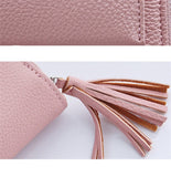 Brand Women Small Wallets Tassel Pendant Short Money Wallets PU Leather Lady Zipper Coin Pocket Purses Female Fashion Cardbag