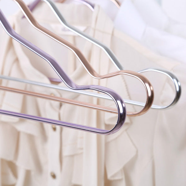 5 Pcs New Thicker Aluminum Alloy Drying Racks Home Seamless Hanger Anti-slip Clothing Hanger Anti-rust Windproof Clothes Rack