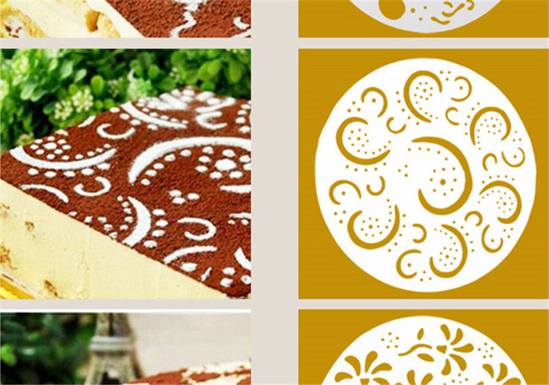Different kinds of Pack of 4 pcs Variety Cake Cupcake DIY Stencil Template Mold Birthday Spiral Decoration