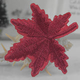 Cute 2 pcs Mixed Colors Fabric Sticker Patches Embroidered Iron on Patch Maple Leaf Sticker Garment Clothing Applique