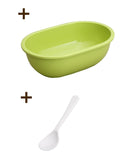 School Lunch Containers Plastic Oval Children Lunch Box for Food Double Tiers Portable Creative Containers for Food Storage