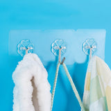 1pc Strong suction Wall Hooks Hanger Transparent Suction Cup Sucker Key Hook for Bathroom Kitchen