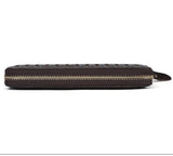 Leather men's woven wallet casual trendy long wallet fashion personality clutch High-quality genuine men's wallets