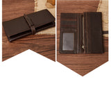 Long business and leisure hand holding High-quality cow leather multi-card purse Genuine Leather men's wallet