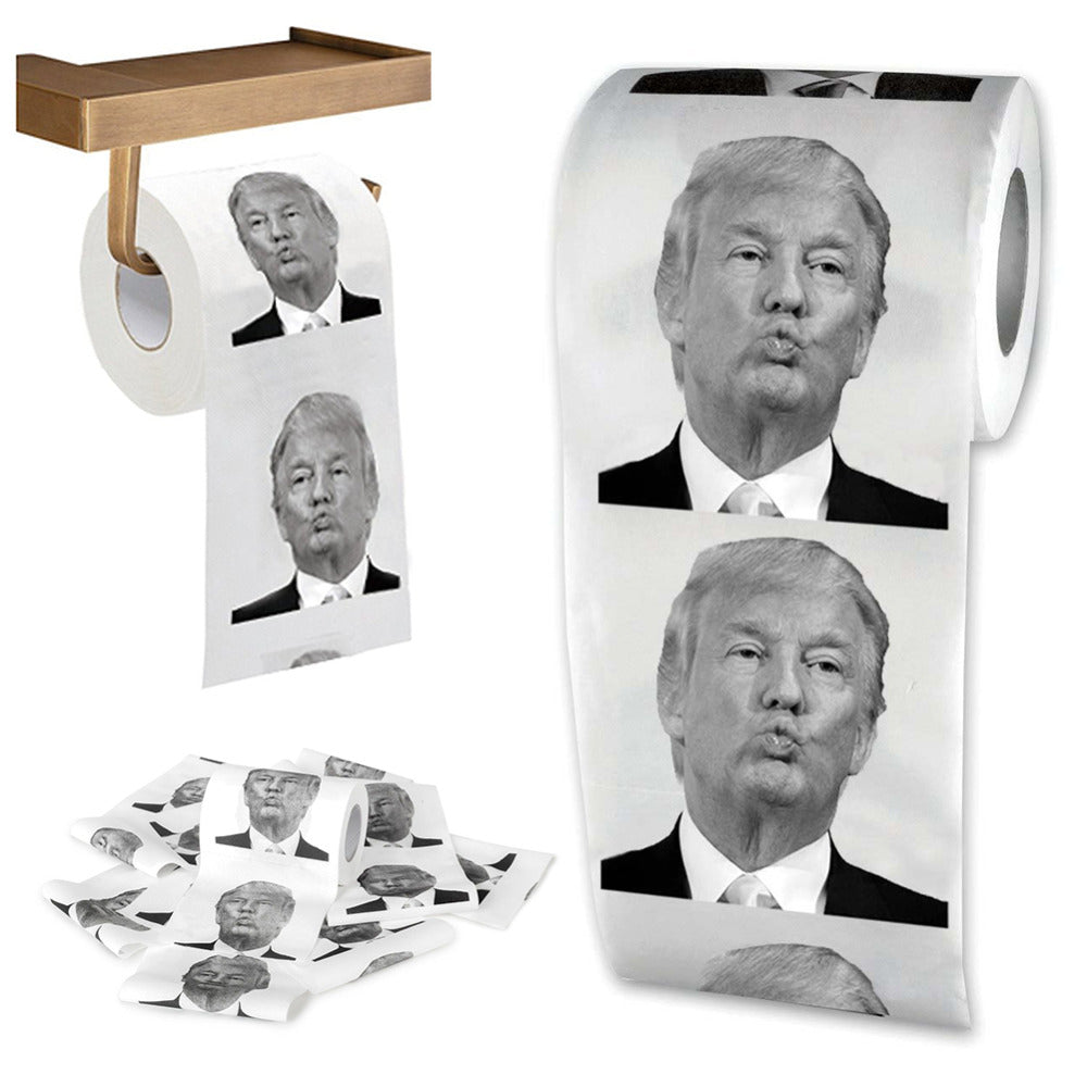 President Donald Trump Toilet Paper Roll Gag Gift Prank Joke On Sale Secondary image