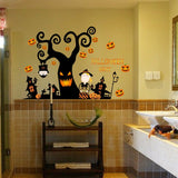 Creative Removable New Halloween cartoon pumpkin lights Wall Stickers Home Decorative Waterproof Wallpapers
