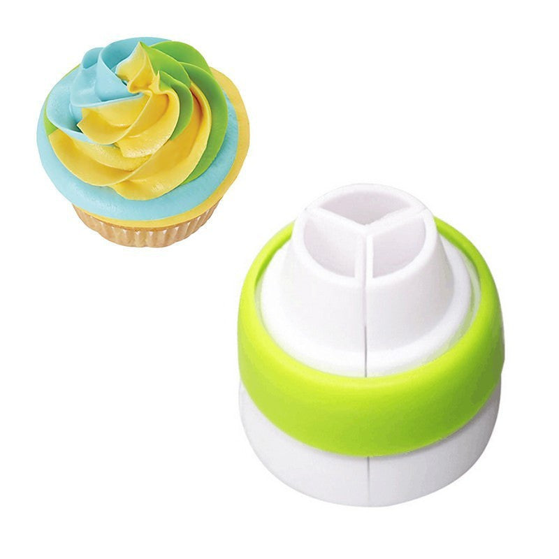 Icing Piping Pastry Bag Nozzle Converter Adaptor Tri-color Cream Coupler Cake Decorating Tools Cupcake Fondant 3 Holes Secondary image