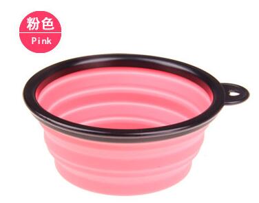 New Collapsible foldable silicone Pet dog bowl cat candy color outdoor travel portable puppy food container feeder dish on sale