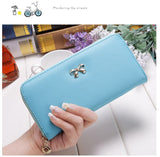 women long clutch Wallets female Fashion PU Leather Bowknot coin bag phone purses Famous designer lady cards holder wallet