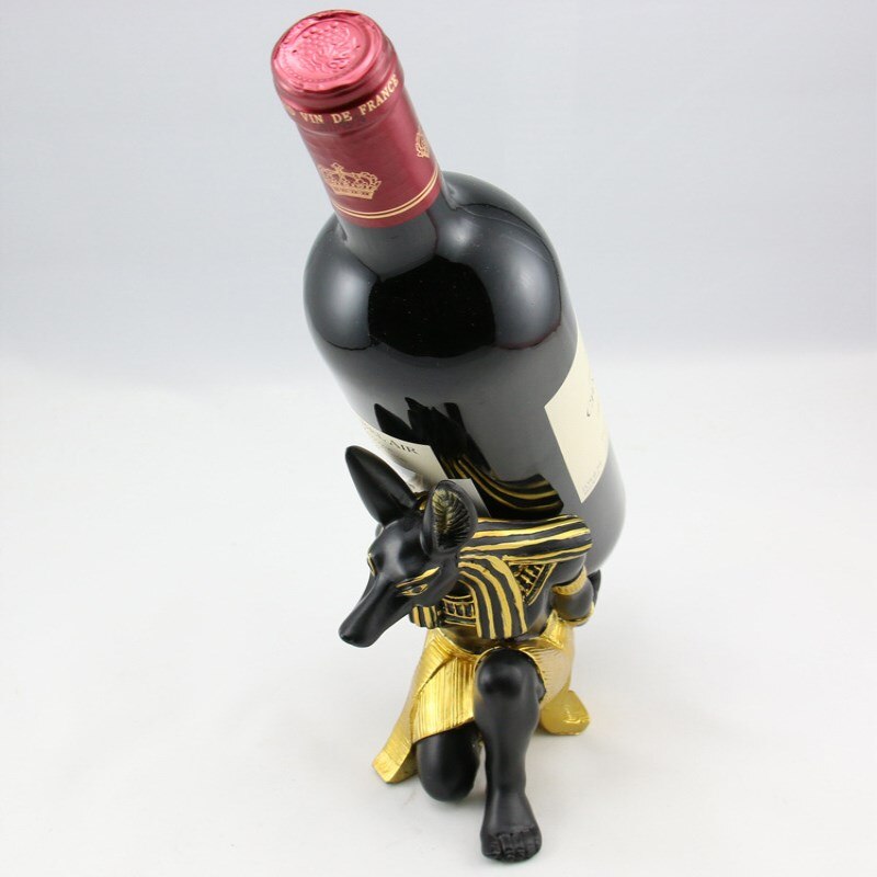 Resin Anubis God Wine Rack Best Wine Bottle Holder Animal Egyptian Dog God Wine Stand Accessories Home Bar Decor Secondary image