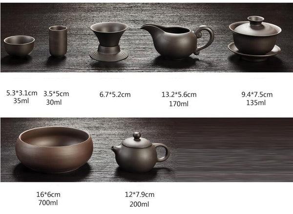 Yixing Purple sand tea set black/red ceramic kung fu Teapot, handmade Purple sand teapot teacup gaiwan Tureen tea ceremony