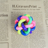 CW027 Pet toy Dog Cat Toy Colorful Rubber Round Ball with Small Bell Novelty Toy free size Woven ball dog favorite
