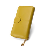 Women Wallet Leather Card Coin Holder Money Clip Long Clutch Phone Wristlet Trifold Zipper Cash Photo Famous Brand Female Purse