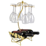 Wine Rack Wine Bottle Holder Glass Cup Holder Display Champagne Bottles Stand Hanging Drinking Glasses Stemware Rack Shelf