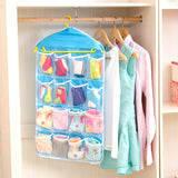 16 Pockets 78*42cm Household Clear Hanging Bag Socks Bra Underwear Rack Hanger Storage Organizer Wardrobe New
