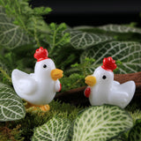 XBJ160 Mini 5pcs White little cock decoration supplies moss micro landscape deco  Garden deco Creative handicrafts