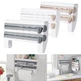 Plastic Refrigerator Cling Film Storage Rack Wrap Cutter Wall Hanging Paper Towel Holder Kitchen Organizer
