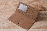 Fashion buttons ultra-thin young High quality PU clutch leather Multi-functional soft leather men's wallet