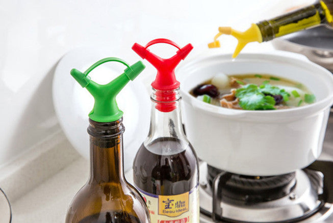 Double Oil Bottle Mouth Stopper Sauce Bottles Nozzle Caps Wine Stopper Pour The Liquid Guiding Device Kitchen Tools