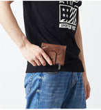 Double zipper bulk wallet anti-RFID steal fashion short casual men's wallet new genuine leather wallet