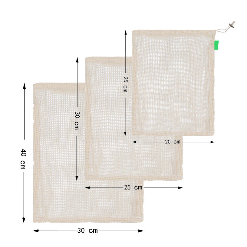 Reusable Produce Fruit Vegetable Bags Cotton Mesh Storage Bags for Potato Onion Market bag Shopping Bag Home Kitchen Organizer Secondary image