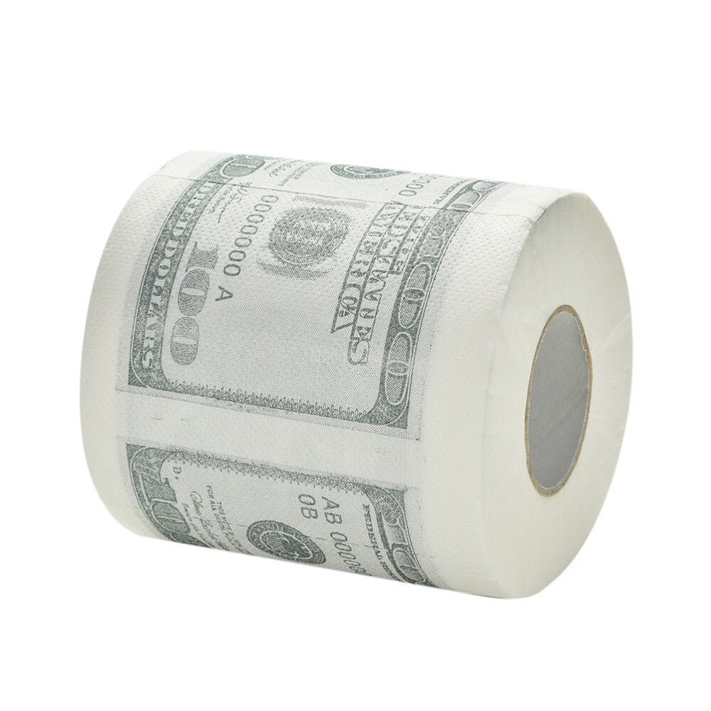 1Hundred Dollar Bill Printed Toilet Paper America US Dollars Tissue Novelty Funny $100 TP