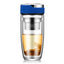 Double Layer Glass Water Bottle Tea Fruit flower bottle Transparent Water Bottles With 304 stainless Steel Infuser