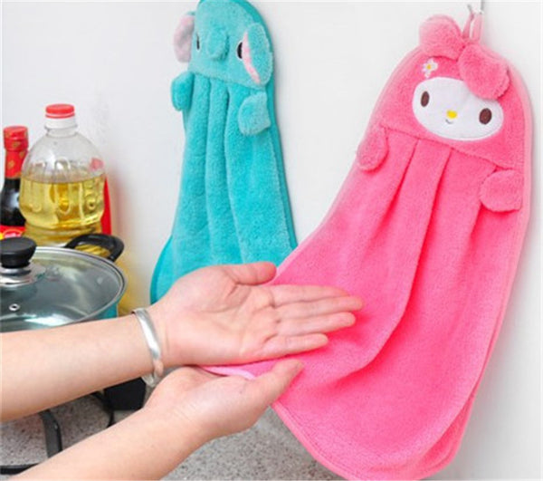 Lovely Cartoon Children Hand Dry Towel For Kids Kitchen Bathroom Kid Soft Plush Fabric Hang Towel For Children Towels