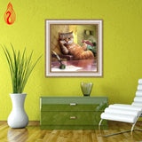 DIY Partial 5D Diamond Embroidery The Cute Cats Round Diamond Painting Cross Stitch Kits Diamond Mosaic Home Decoration