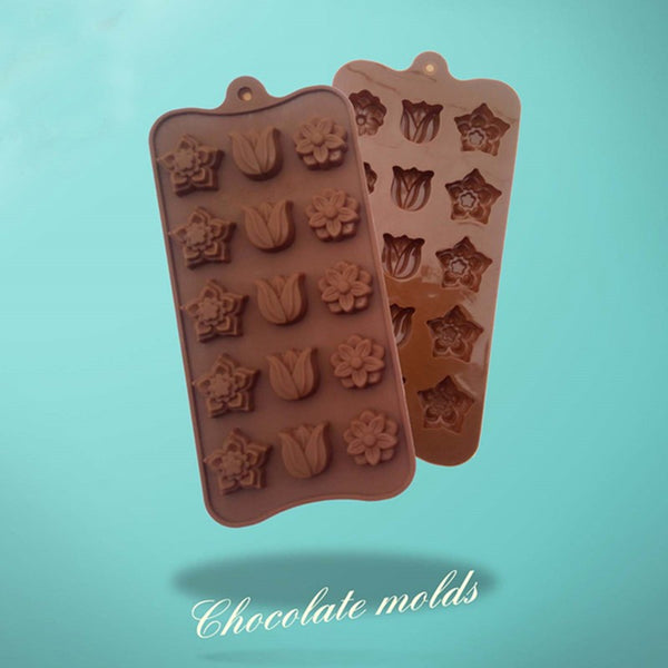 Beautiful Tulips Small Size 15 Holes  Modeling Grade Silicone Material Shape For Chocolate Handmade Mold Cake Tools