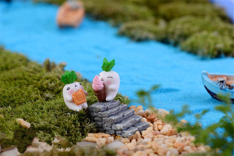 XBJ108 Mini 6PCS Radish dolls decor supplies moss micro landscape deco  Garden deco Creative handicrafts