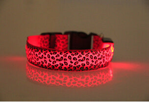 LED Dog Collar Light Flash Leopard Collar Puppy Night Safety Pet Dog Collars Products For Dogs Collar Colorful Flash Light Neck