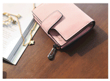 Fashion Small Female Purse short purse Lady Letter Snap Fastener Zipper Short Clutch Wallet Solid Vintage Matte Women Wallet