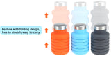 500ML Portable Silicone Water Bottle Retractable Folding Coffee Bottle Outdoor Travel Drinking Collapsible Sport Drink Kettle