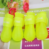 CW008 Waterproof Dog's Shoes, 4pcs/set Colorful Pet Shoes, Lovely Portable Pet Boots Anti Slip Skid Rain Shoes Size S M L