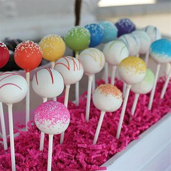 DIY 100Pcs 100mm Pop Sucker Sticks Cake Plastic Lolly Lollipop Candy Chocolate  Modelling Mould Mold