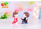 1pair Couple Decoration Crown Couple Moss Micro Landscape Resin Decoration Bride and Groom Small Decoration Crafts